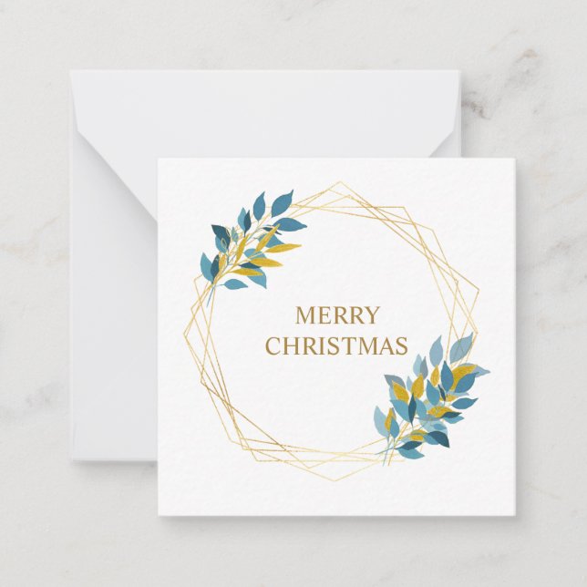 Christmas Navy Blue elegant chic Botanical custom Card (Front)