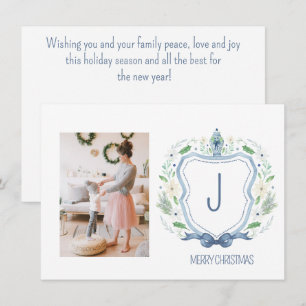Christmas Navy Chinoiserie Holiday Card