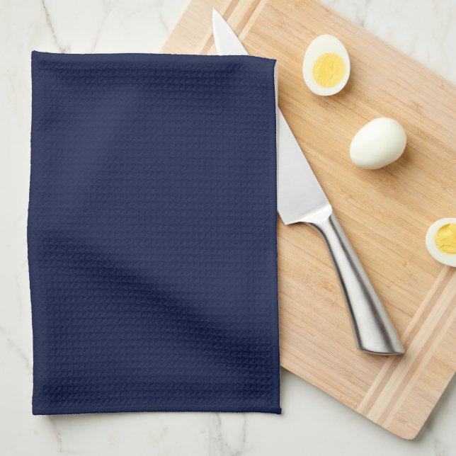 Christmas navy, solid navy, deep navy, plain navy tea towel (Quarter Fold)