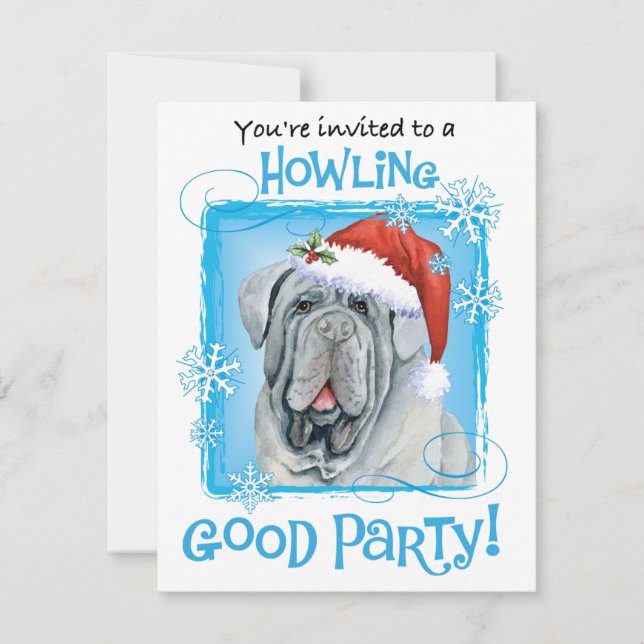 Christmas Neapolitan Mastiff Invitation (Front)
