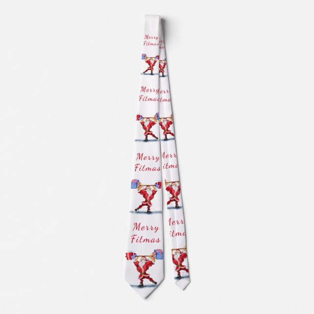 Christmas Neck Tie Bodybuilder Santa - Fun (Front)