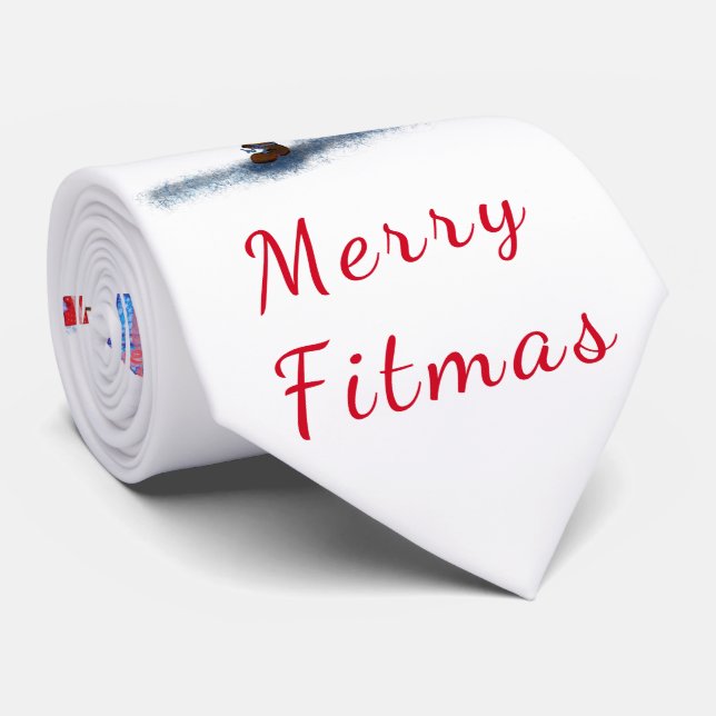 Christmas Neck Tie Bodybuilder Santa with Gifts (Rolled)