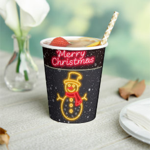 Christmas Neon Modern Holiday Collection Paper Cups