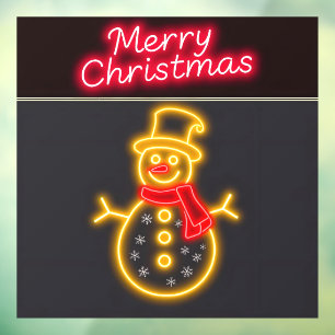 Christmas Neon Modern Holiday Collection Window Cling