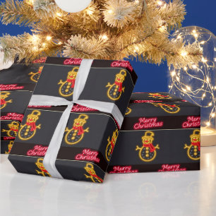 Christmas Neon Modern Holiday Collection Wrapping Paper