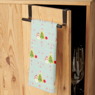 Christmas Neon Trendy Holiday Collection Tea Towel