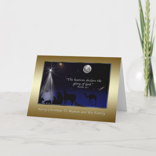 Christmas, Nephew and Family, Religious, Nativity Holiday Card (Front)