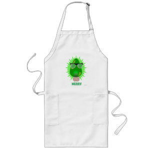 Christmas Nerd Cartoon Personalise Holiday Fun Long Apron
