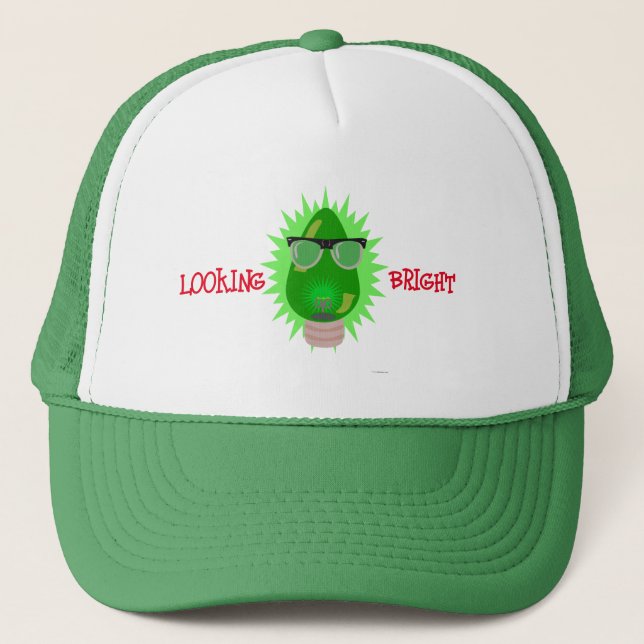 Christmas Nerd Character Custom Holiday Bulb  Trucker Hat (Front)