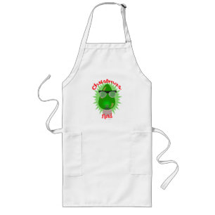 Christmas Nerd Holiday Lightbulb Fun Motto Long Apron