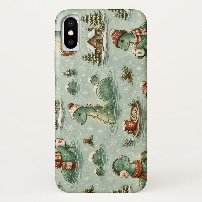 Christmas Nessie Loch Ness Monster Cosy Cryptids  Case-Mate iPhone Case (Back)