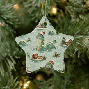Christmas Nessie Loch Ness Monster Cosy Cryptids Ceramic Tree Decoration