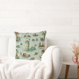 Christmas Nessie Loch Ness Monster Cosy Cryptids Cushion