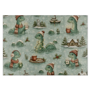 Christmas Nessie Loch Ness Monster Cosy Cryptids Cutting Board