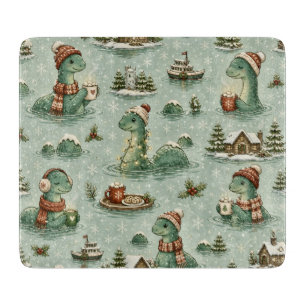Christmas Nessie Loch Ness Monster Cosy Cryptids Cutting Board