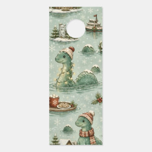 Christmas Nessie Loch Ness Monster Cosy Cryptids  Door Hanger
