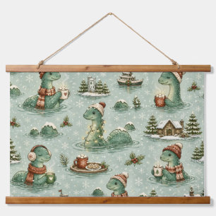 Christmas Nessie Loch Ness Monster Cosy Cryptids Hanging Tapestry