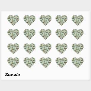 Christmas Nessie Loch Ness Monster Cosy Cryptids  Heart Sticker