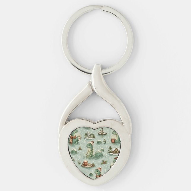 Christmas Nessie Loch Ness Monster Cosy Cryptids  Key Ring (Front)