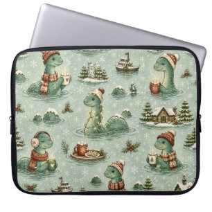 Christmas Nessie Loch Ness Monster Cosy Cryptids Laptop Sleeve