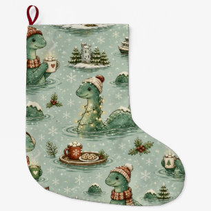 Christmas Nessie Loch Ness Monster Cosy Cryptids Large Christmas Stocking