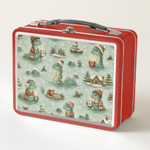 Christmas Nessie Loch Ness Monster Cosy Cryptids  Metal Lunch Box