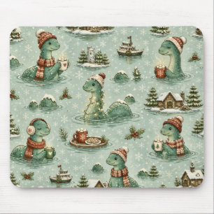 Christmas Nessie Loch Ness Monster Cosy Cryptids Mouse Mat