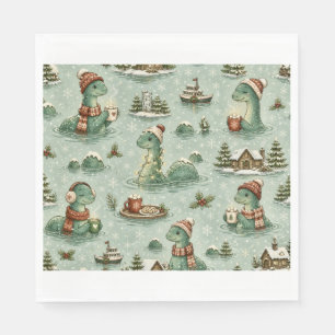 Christmas Nessie Loch Ness Monster Cosy Cryptids  Napkin