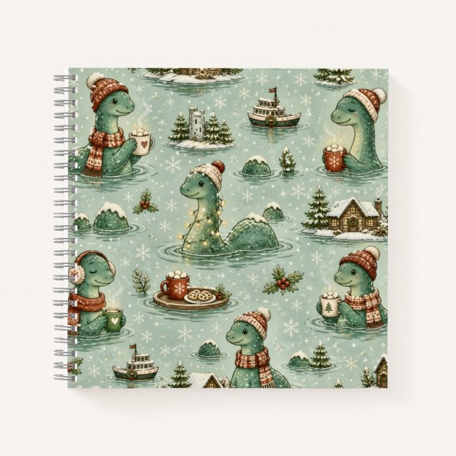 Christmas Nessie Loch Ness Monster Cosy Cryptids  Notebook (Front)