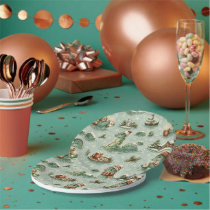 Christmas Nessie Loch Ness Monster Cosy Cryptids  Paper Plate