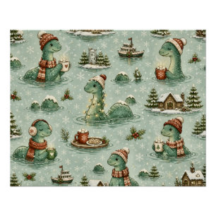 Christmas Nessie Loch Ness Monster Cosy Cryptids Poster