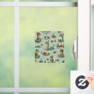 Christmas Nessie Loch Ness Monster Cosy Cryptids Window Cling