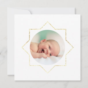 christmas new baby faux foil frame holiday card
