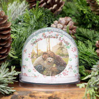 Christmas New Dog Parents Customize Photo Snowglobe