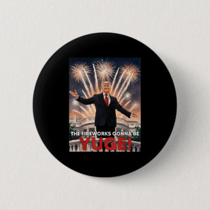 Christmas New Year 2025 Holiday Trump Fireworks Go 6 Cm Round Badge