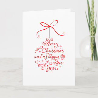 Christmas & New Year Calligraphy Christmas Ball Holiday Card