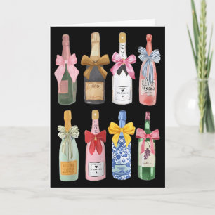 Christmas New Year Champagne Gl Coquette Bot-tle M Card