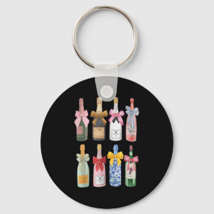 Christmas New Year Champagne Gl Coquette Bot-tle M Key Ring