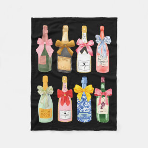 Christmas New Year Champagne Gl Coquette Bottle  Fleece Blanket