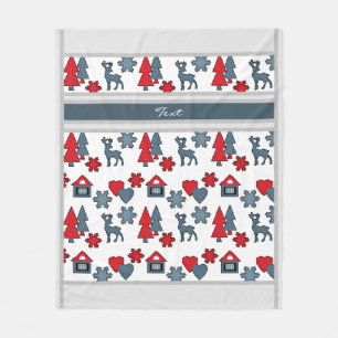 Christmas, new year, deer fleece blanket