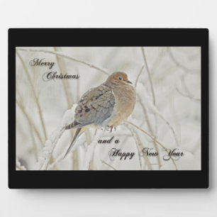 Christmas & New Year Greeting - Mourning Dove Plaque