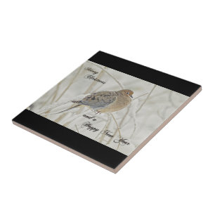Christmas & New Year Greeting - Mourning Dove Tile