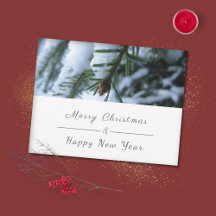 Christmas & New Year Holiday Card - Fir Tree Photo