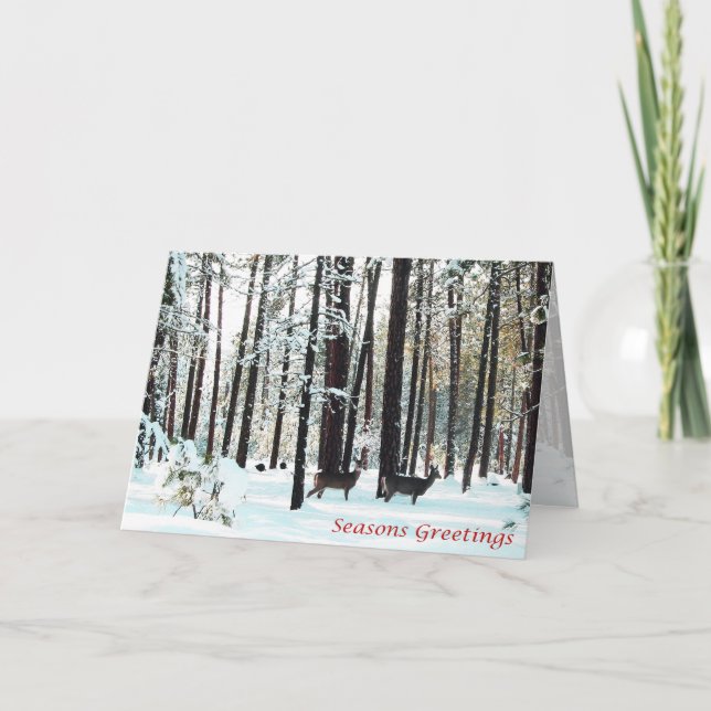 Christmas, New Year, Holiday - Deer Card (Front)