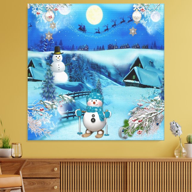 Christmas & New Year of 2024 Canvas Print (Insitu(LivingRoom))