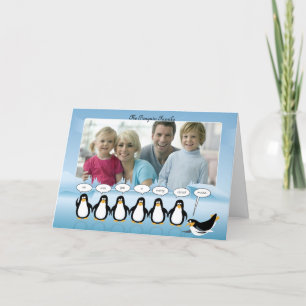 Christmas & New Year Photo Card with Penguins