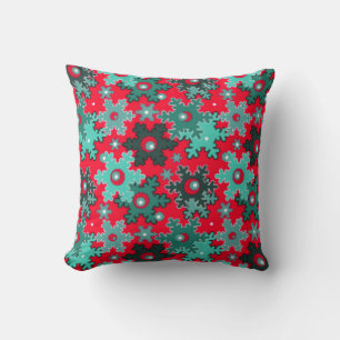 Christmas New year snowflake snow red blue cartoon Cushion