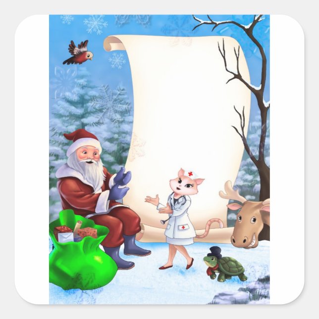 Christmas New Year stickers for  a nurse. (Front)