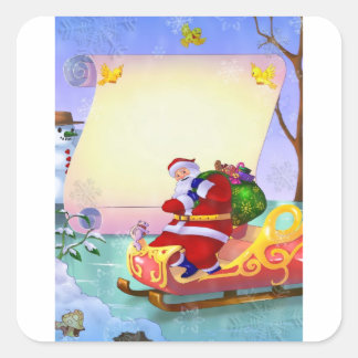 Christmas New Year stickers with Santa
