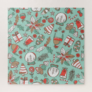 Christmas New Year: Vintage Hand Drawn Jigsaw Puzzle